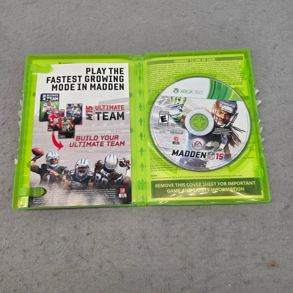 EA Sports Madden NFL 15‎ Xbox 360 Game Richard Sherman Cover Kinect Better